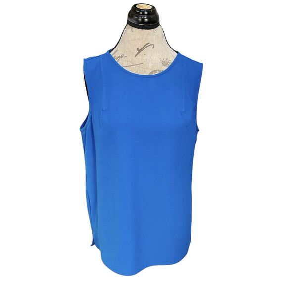 The Limited Womens Blouse Blue Sleeveless Minimalist Y2k 90s 2000's Office work - Picture 1 of 12